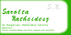 sarolta matheidesz business card